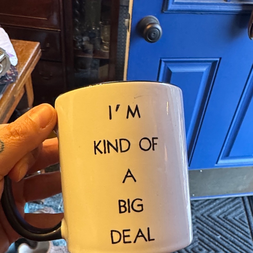 White and Black Mug with Quote
